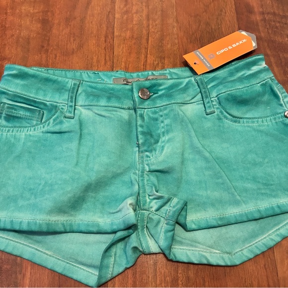Turquoise Cipo & Baxx Jean Shorts for Women - Picture 1 of 6